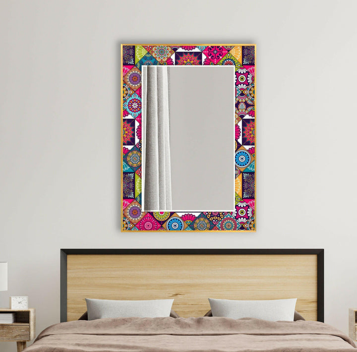Pink and Red Mosaic Design Wall Mirror Huge Mirror
