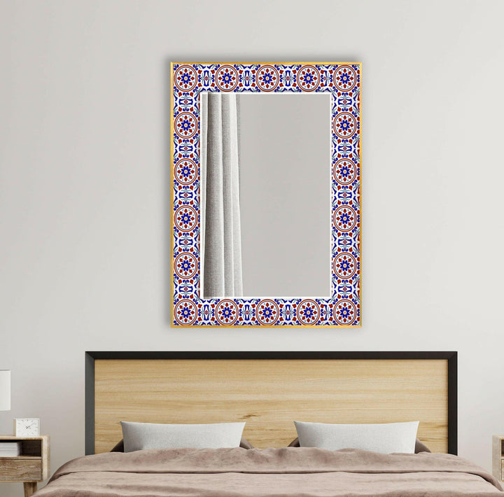 Mosaic Red and Blue Wall Mirror