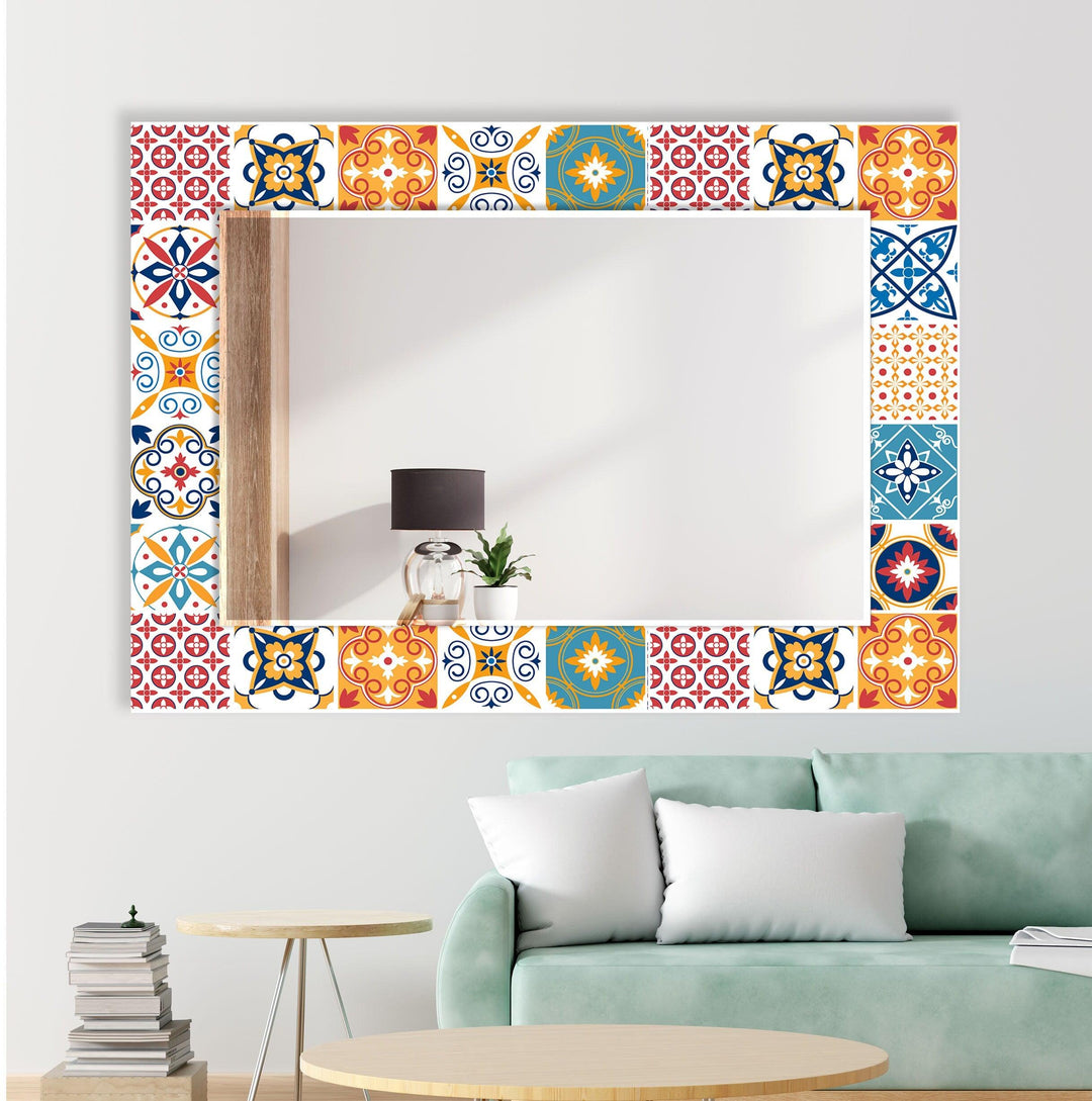 Red & Orange Wall Mirror mirror wall art
