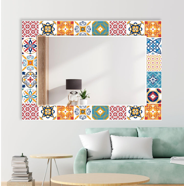 Red & Orange Wall Mirror mirror wall art

