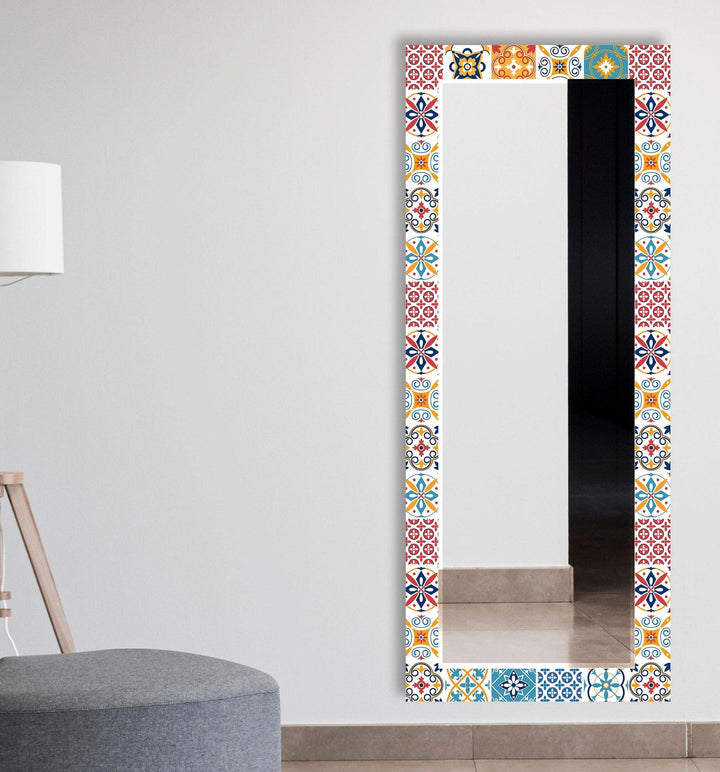 Red & Orange Wall Mirror Framed Mirror
