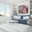 Pink Alcohol Ink Gray Marble Tempered Glass Wall Art