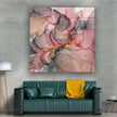 Pink Alcohol Ink Gray Marble Tempered Glass Wall Art