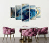 Panoramic Golden Abstract Tempered Glass Wall Art