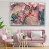 Pink Alcohol Ink Gray Marble Tempered Glass Wall Art