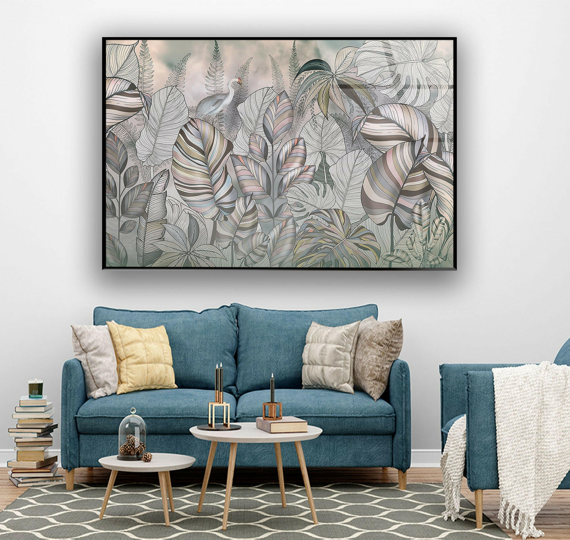 Leaves Decor Tempered Glass Wall Art