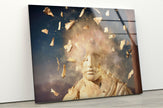 Modern Sculpture Tempered Glass Wall Art