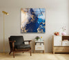 Blue Abstract Tempered Glass Wall Art