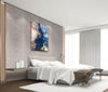 Blue Abstract Tempered Glass Wall Art