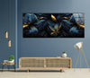 Dark Floral Panoramic Tempered Glass Wall Art