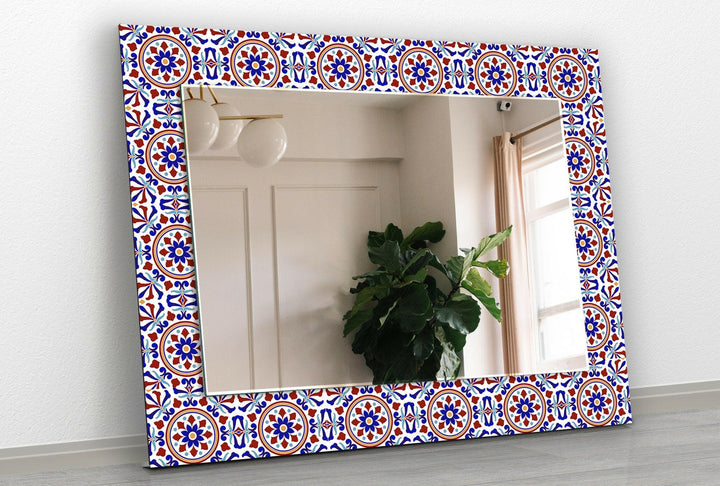 Mosaic Red and Blue Wall Mirror large floor mirror
