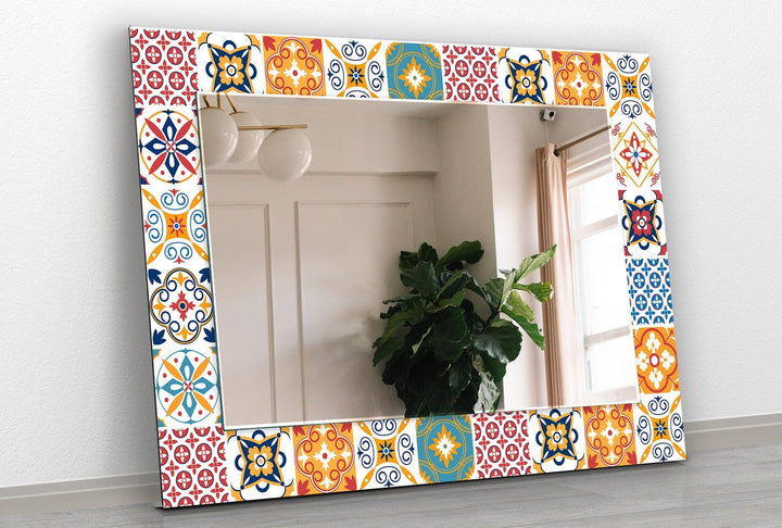 Red & Orange Wall Mirror mirror art
