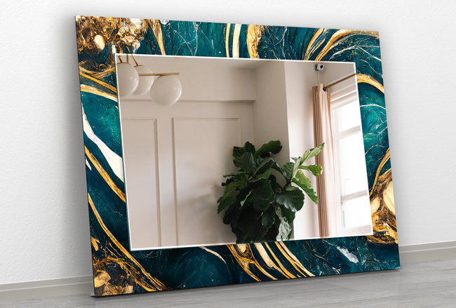 Marble Tempered Glass Wall Mirror