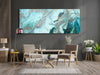 Blue Golden Decor Tempered Glass Wall Art