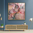 Pink Alcohol Ink Gray Marble Tempered Glass Wall Art