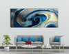 Panoramic Golden Abstract Tempered Glass Wall Art