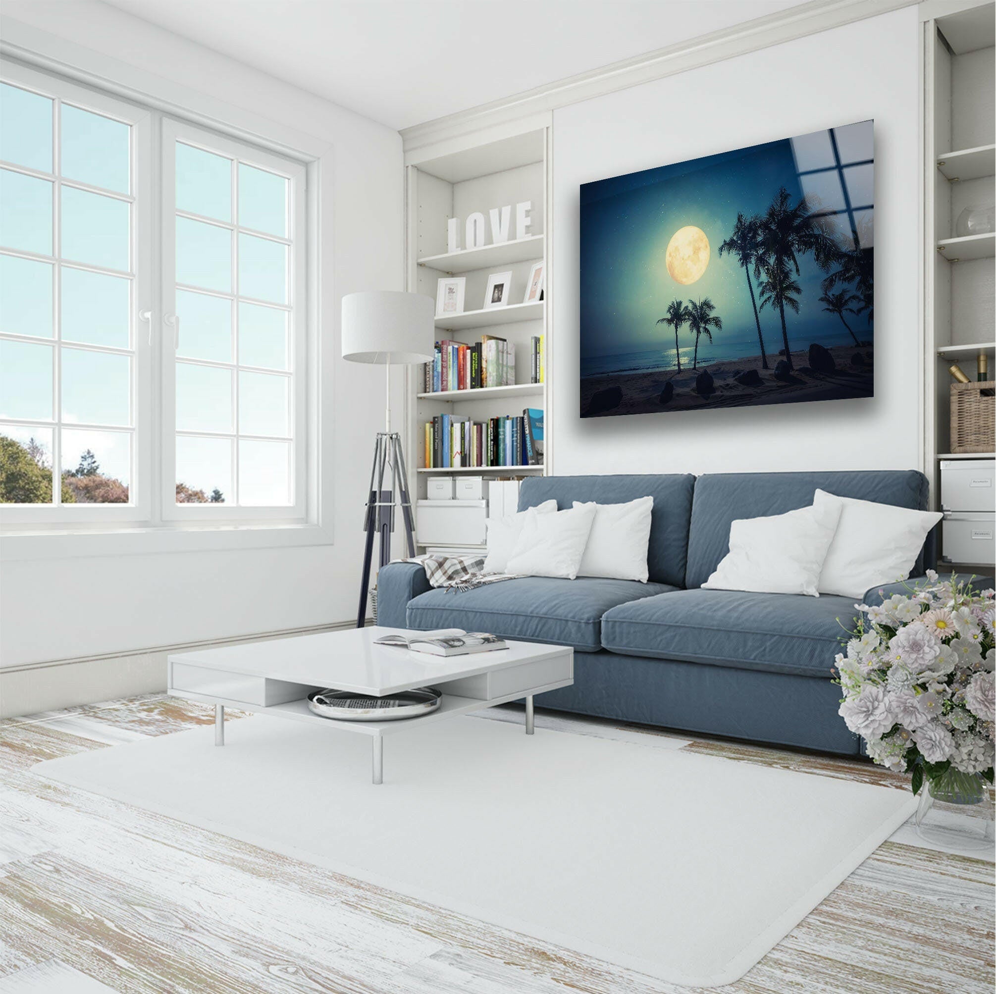Palm Tree Tropical Tempered Glass Wall Art
