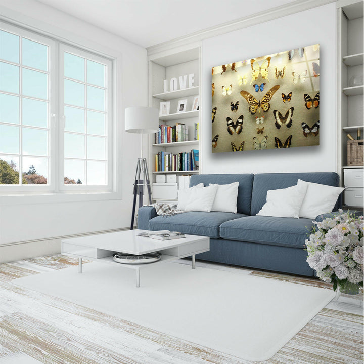 Butterfly Collection Glass Wall Art photo print on glass, prints on glass wall art