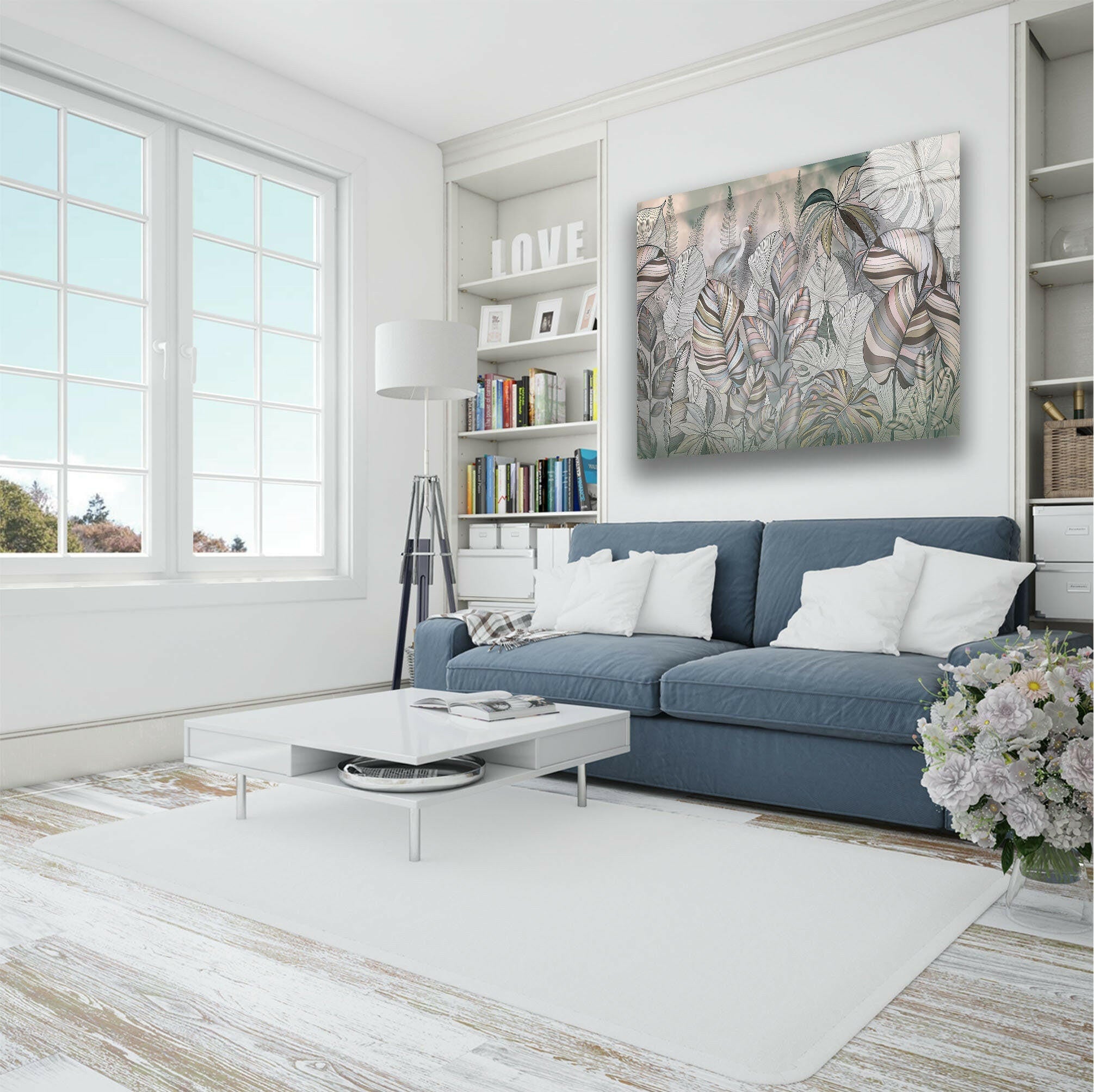 Leaves Decor Tempered Glass Wall Art