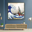 Wave Kanagawa Tempered Glass Wall Art