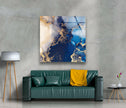 Blue Abstract Tempered Glass Wall Art