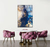 Blue Abstract Tempered Glass Wall Art