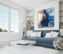Blue Abstract Tempered Glass Wall Art