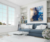 Blue Abstract Tempered Glass Wall Art