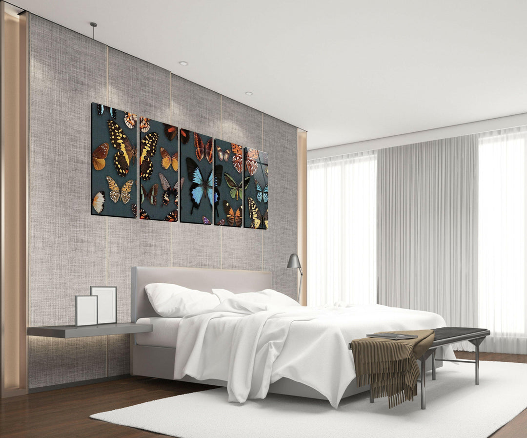 Various Butterflies Glass Wall Art, glass image printing, glass prints from photos