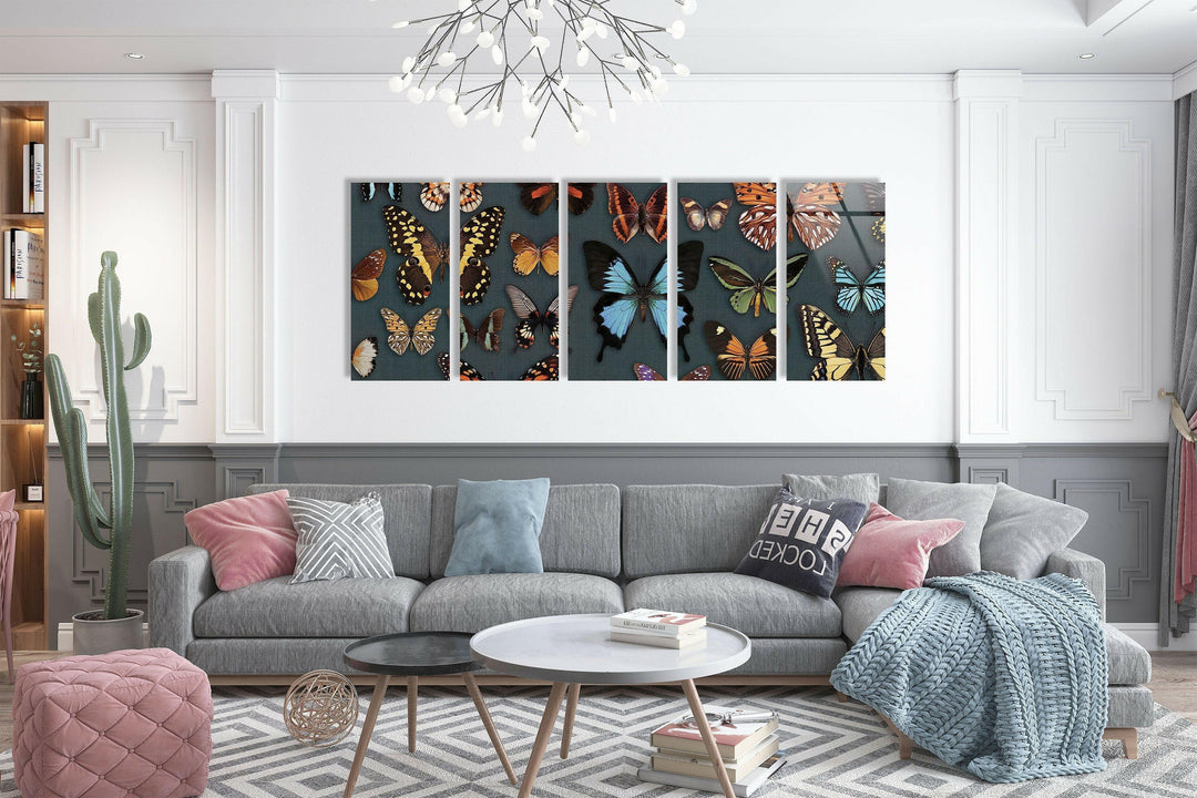 Various Butterflies Glass Wall Art, glass photo prints, glass picture prints