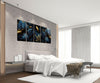 Dark Floral Panoramic Tempered Glass Wall Art