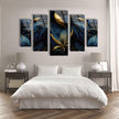 Dark Floral Panoramic Tempered Glass Wall Art