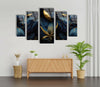 Dark Floral Panoramic Tempered Glass Wall Art