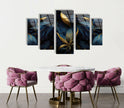 Dark Floral Panoramic Tempered Glass Wall Art