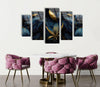 Dark Floral Panoramic Tempered Glass Wall Art