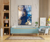 Blue Abstract Tempered Glass Wall Art