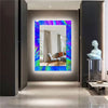 Abstract Tempered Glass Wall Mirror