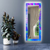 Abstract Tempered Glass Wall Mirror
