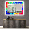 Abstract Tempered Glass Wall Mirror
