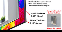 Abstract Tempered Glass Wall Mirror