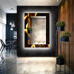 Abstract Tempered Glass Wall Mirror