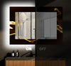 Abstract Tempered Glass Wall Mirror