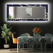 Abstract Tempered Glass Wall Mirror