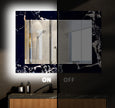 Abstract Tempered Glass Wall Mirror