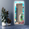 Abstract Tempered Glass Wall Mirror