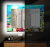 Abstract Tempered Glass Wall Mirror