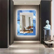 Abstract Tempered Glass Wall Mirror