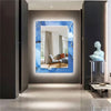 Abstract Tempered Glass Wall Mirror