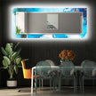Abstract Tempered Glass Wall Mirror
