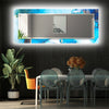 Abstract Tempered Glass Wall Mirror